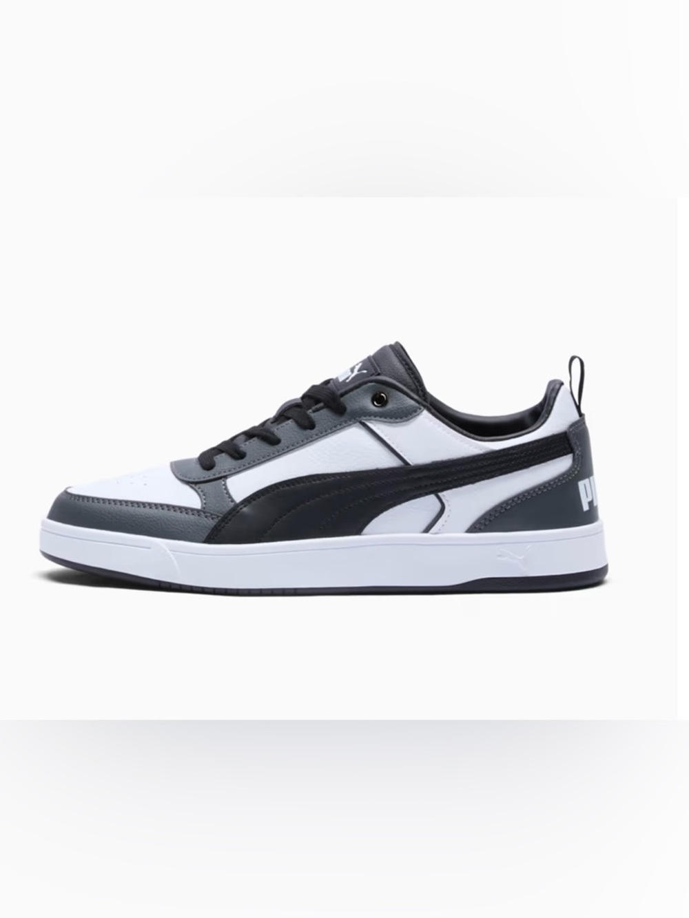 Puma Dribble sneakers feature a clean white and black colorway size 9.5. New !